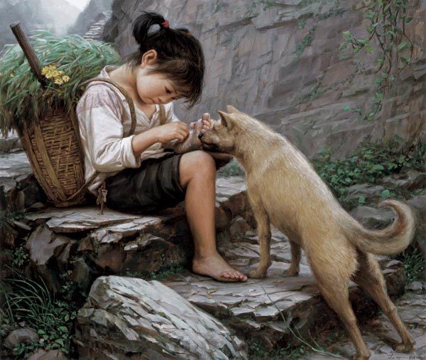 La nostalgia de la vida rural china en obras pictóricas