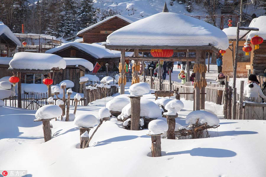 La nieve convierte pueblo de Heilongjiang en un cuento de hadas