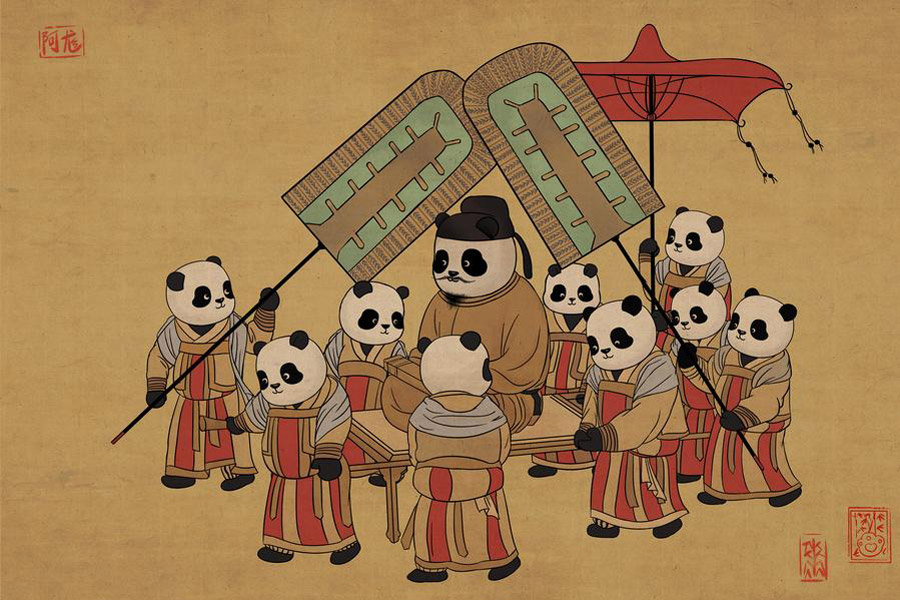 El emperador Taizong recibe al enviado tibetano, una pintura de seda de Yan Liben para mostrar el encuentro amistoso entre la dinastía Tang (618-907) y el Tíbet. [Foto / Xinhua]