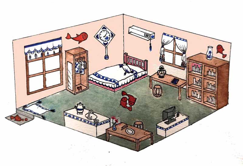 Ejemplo de los dibujos realizados por los estudiantes de décimo grado de la escuela Changzhou No. 2. [Foto: proporcionada a Chinadaily.com.cn]