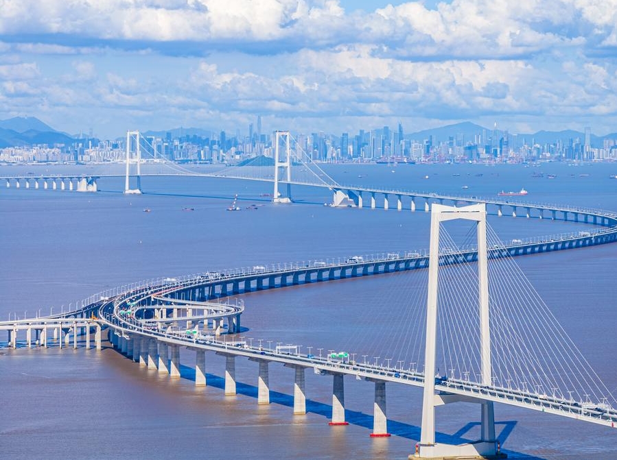 Panorámica aérea del Enlace Shenzhen-Zhongshan, un proyecto de transporte a gran escala en la Gran área de la Bahía de Guangdong-Hong Kong-Macao, en la provincia de Guangdong, sur de China, el 3 de julio de 2024. (Xinhua/Mao Siqian)
