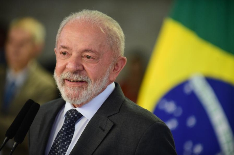 El presidente brasile?o, Luiz Inácio Lula da Silva, habla durante una conferencia de prensa en el Palacio del Planalto, en Brasilia, Brasil, 3 de junio de 2025. (Xinhua/Lucio Tavora)