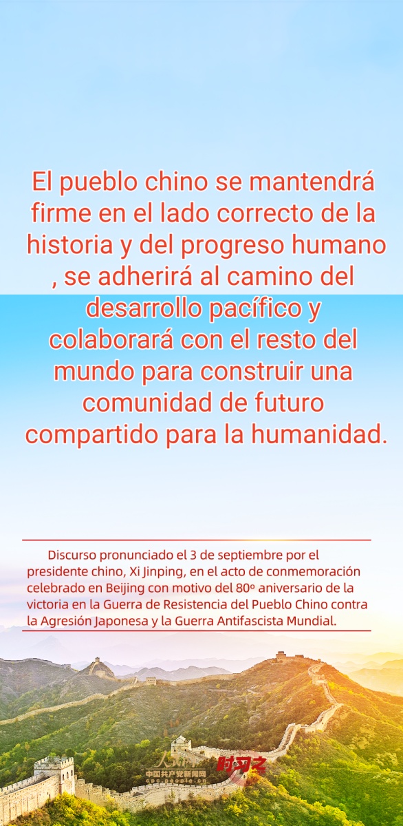 Palabras destacadas del discurso pronunciado por Xi en acto conmemorativo por 80o aniversario de la victoria contra agresión japonesa