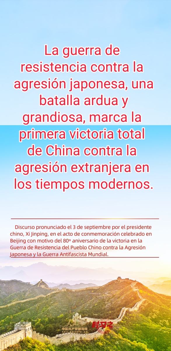 Palabras destacadas del discurso pronunciado por Xi en acto conmemorativo por 80o aniversario de la victoria contra agresión japonesa